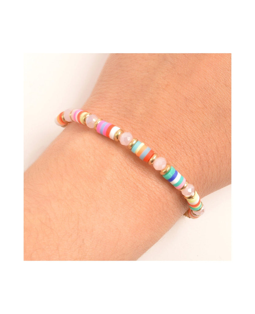 Colorful Flat Beads Bracelet