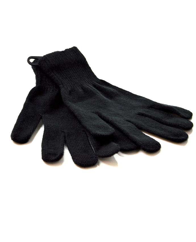Black Winter Woven Gloves - Adult