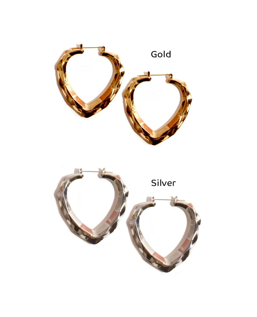 heart shaped hoop earrings