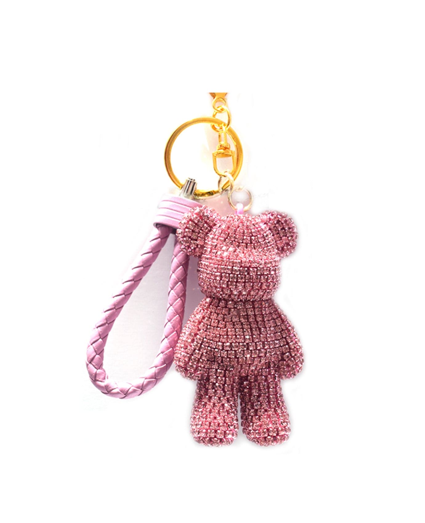 Cherrie Rhinestones Bear Keychain, Pink
