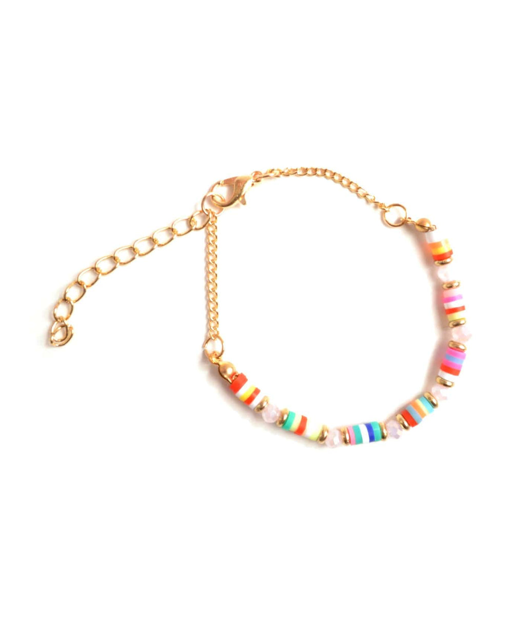 Colorful Flat Beads Bracelet