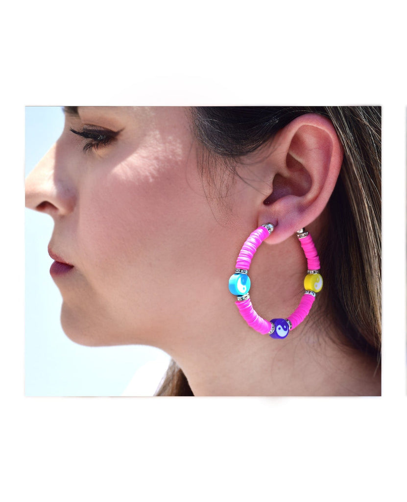 Bright Yin-Yang Hoop Earrings