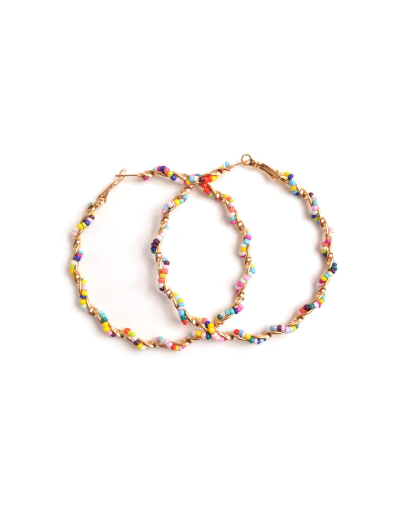 Colorful Tiny Beads Hoop Earring