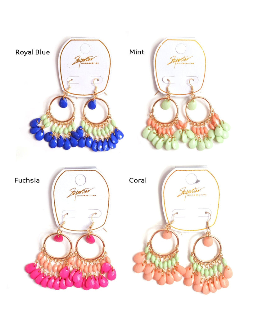 color bead earrings