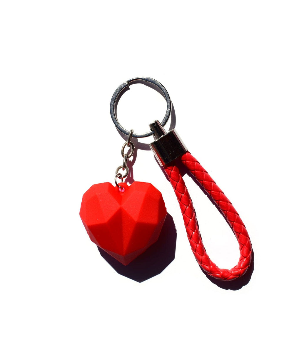 Geometric Heart Keychain