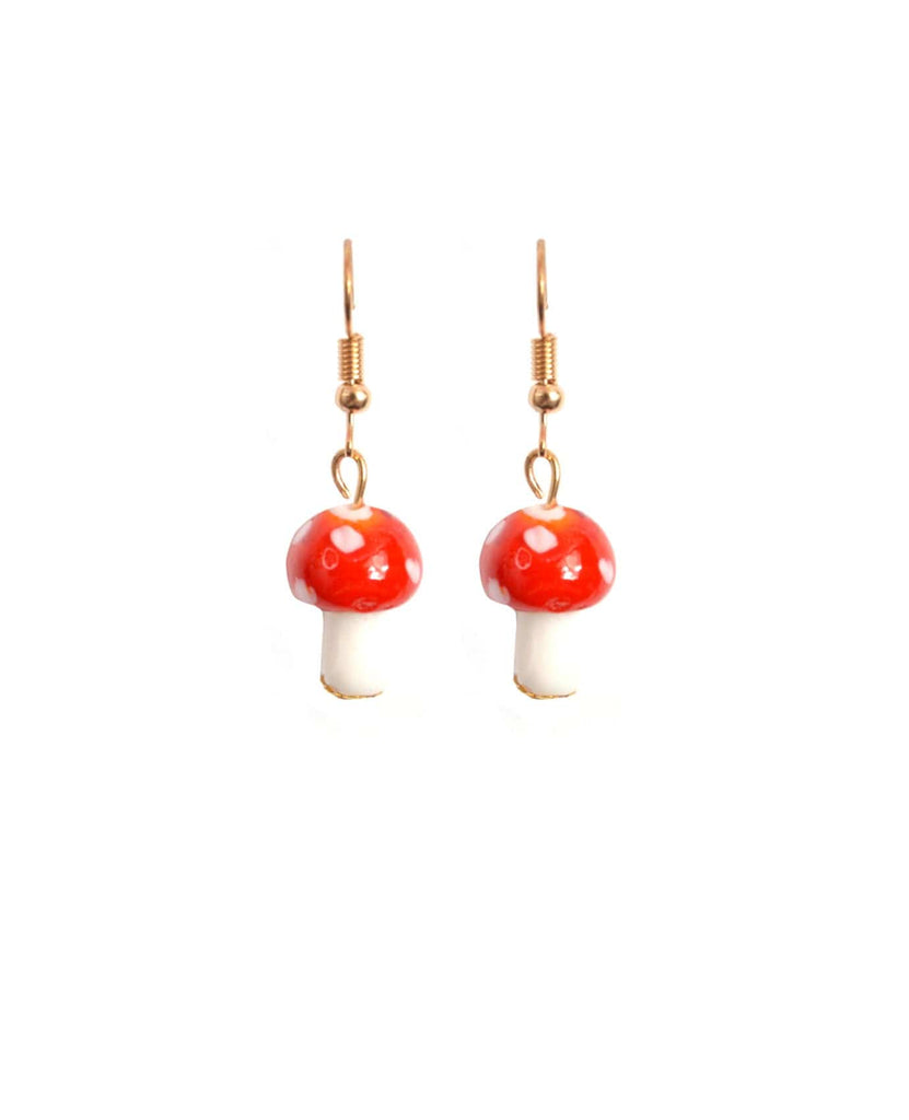 colorful mushroom earrings