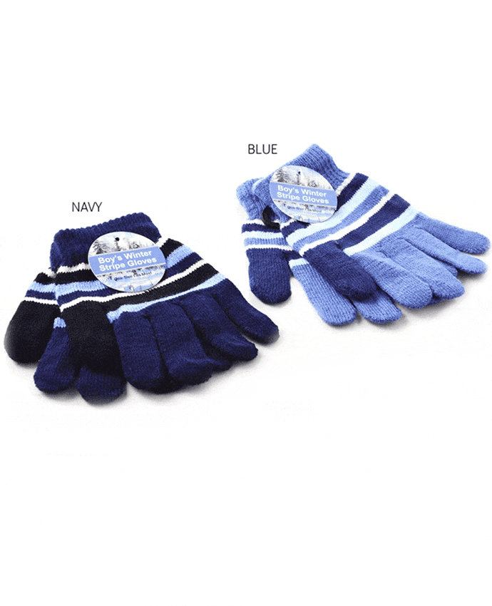 Kids Knitted Striped Gloves, WINTER