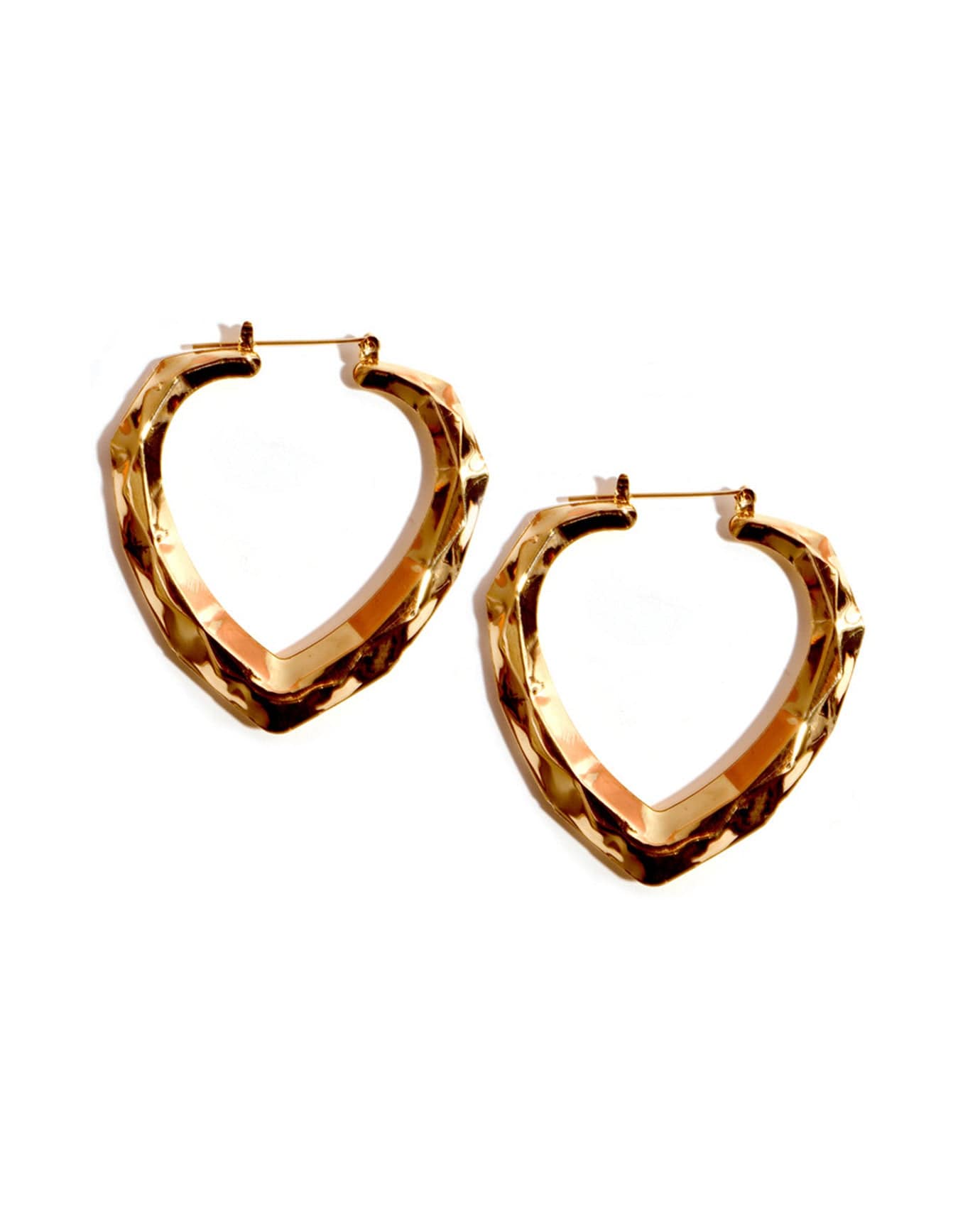 10K Yellow Gold Heart Hoop Earrings | Magpie Jewellery