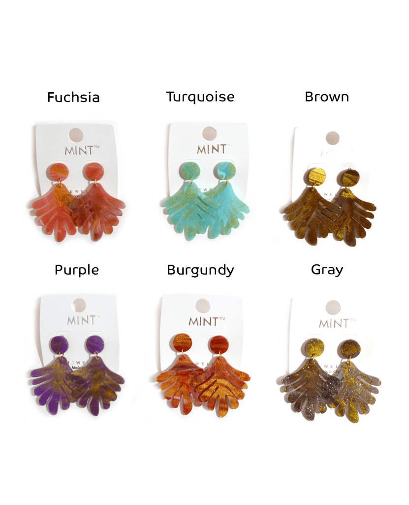 colorful leaf earrings