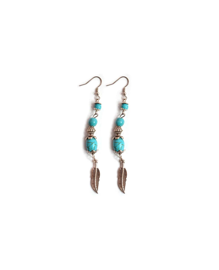 long turquoise earrings