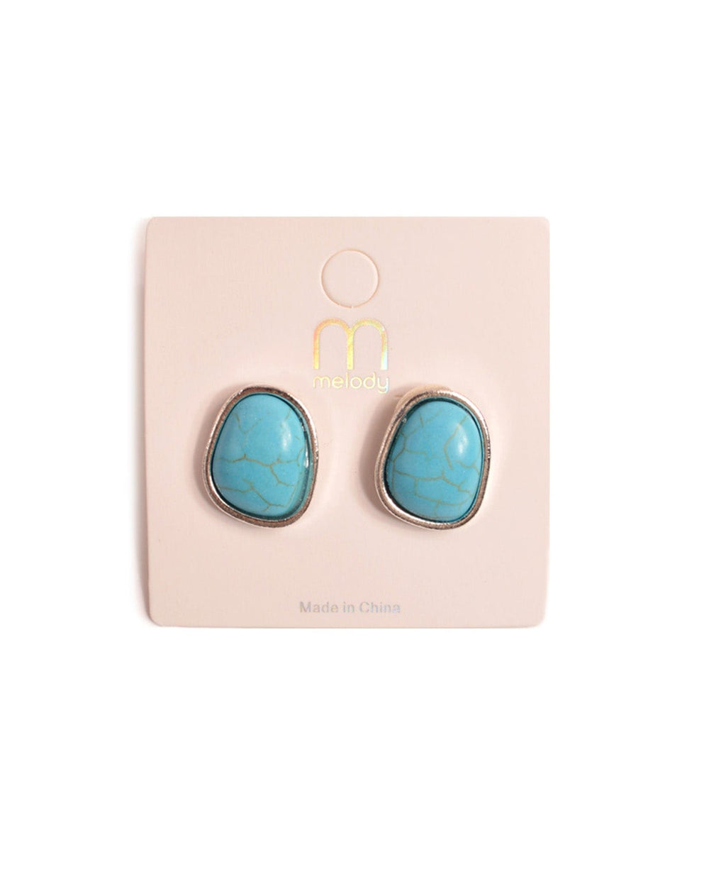 Turquoise Button Earring
