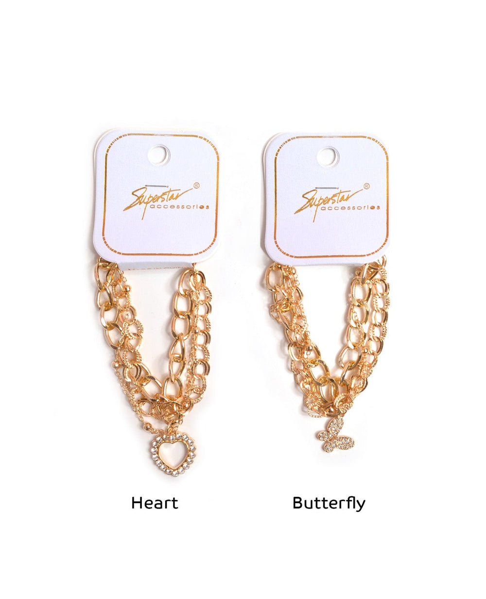 Butterfly and heart bracelet