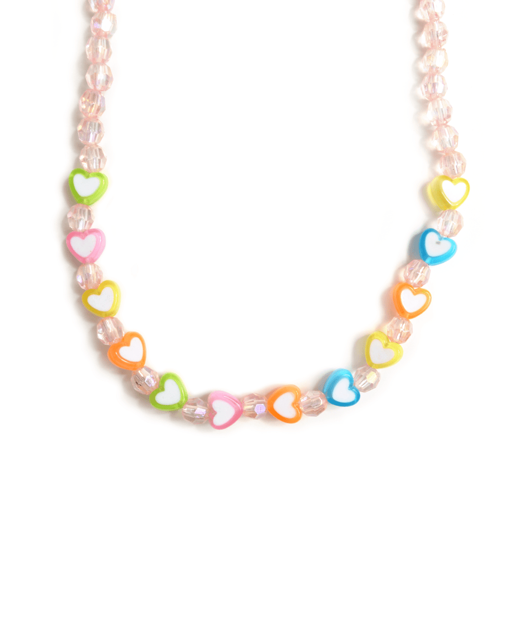 12 Colored Hearts Kids Necklace