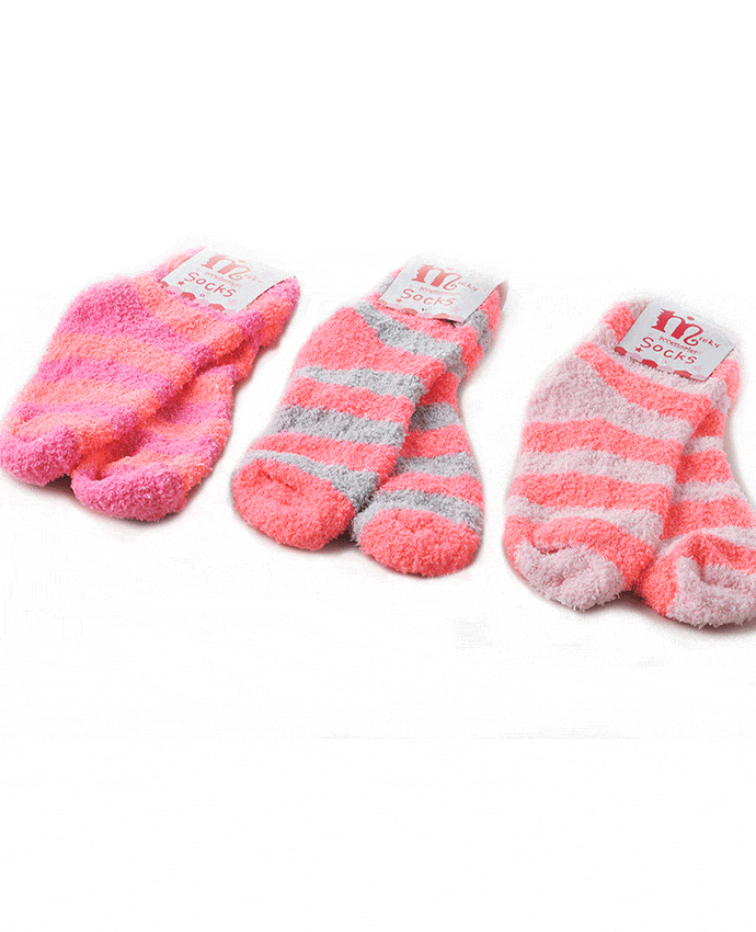 Minky Striped Fashion Winter Socks- Surprise, WINTER