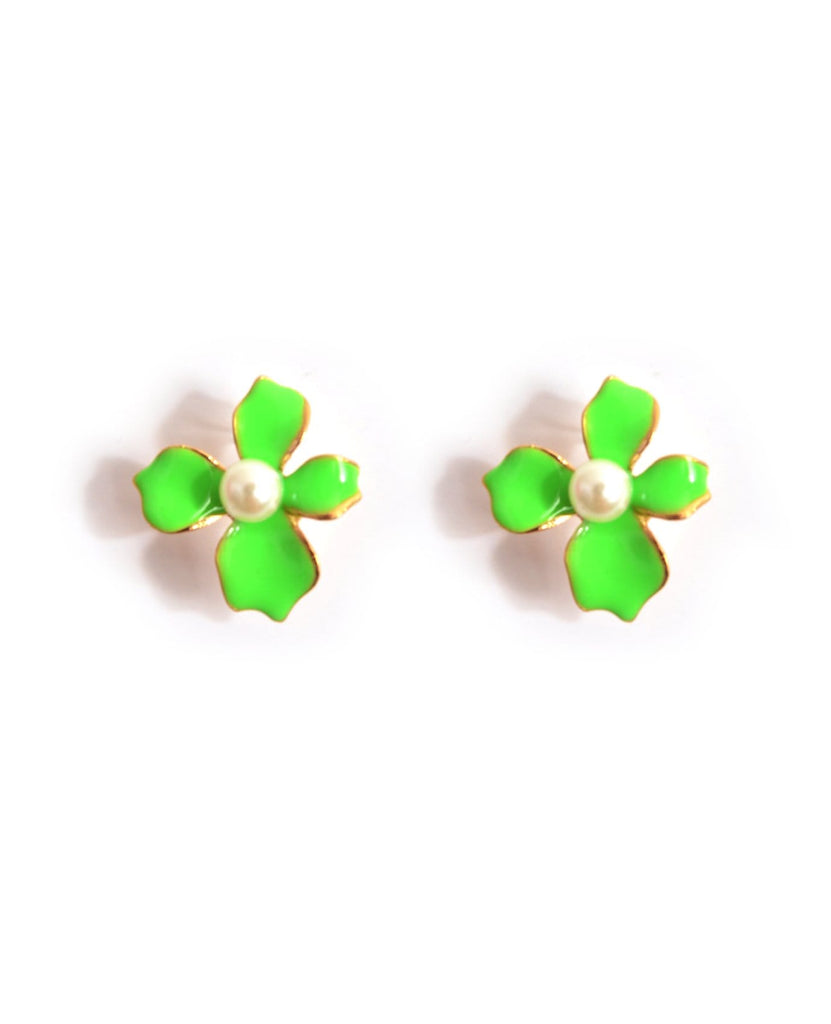 neon flower earrings