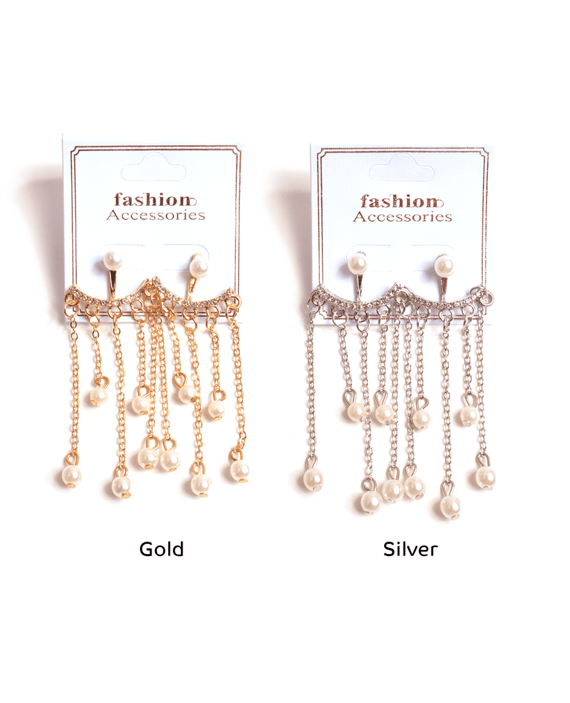 Pearls And Chains Earrings