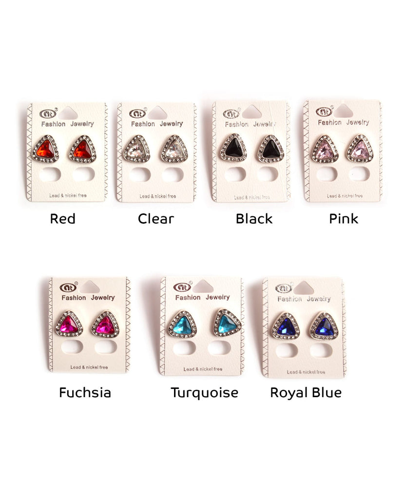 color triangle earrings