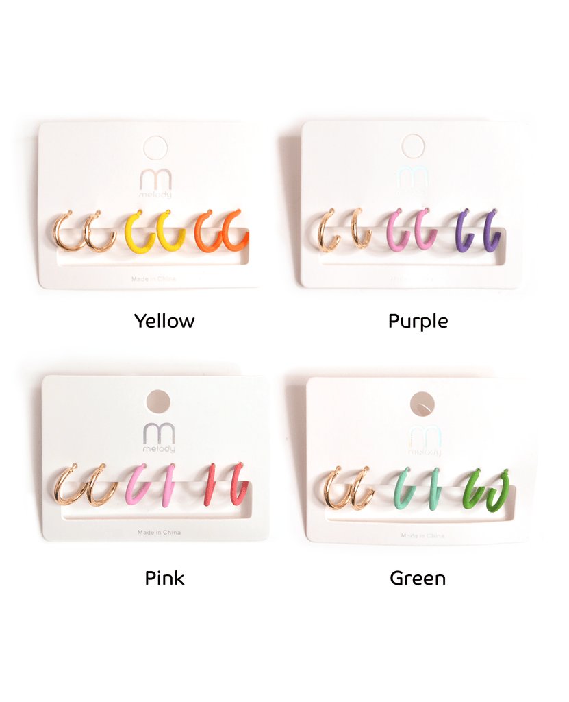 mini colorful hoop earrings