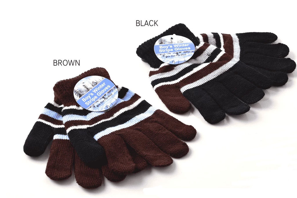 Kids Knitted Striped Gloves, WINTER